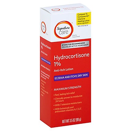 Signature Care Lotion Anti Itch Hydrocortisone 1% Eczyma Itchy Dry Skin - 3.5 Oz - Image 1