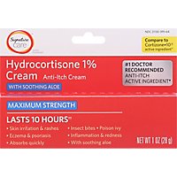 Signature Care Cream Anti Itch Hydrocortisone 1% With Healing Aloe Maximum Strength - 1 Oz - Image 2