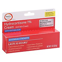 Signature Care Cream Anti Itch Hydrocortisone 1% With Healing Aloe Maximum Strength - 1 Oz - Image 1