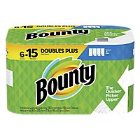 Bounty Paper Towels Select A Size Double Plus Rolls White - 6 Roll - Image 1