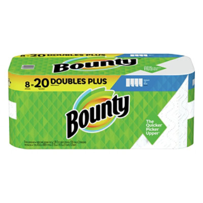 Bounty Paper Towels Select A Size Double Plus Rolls White - 8 Roll