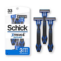 Schick Xtreme 4 Disposable Razors for Men with Titanium Coated Blades - 3 Count - Image 1
