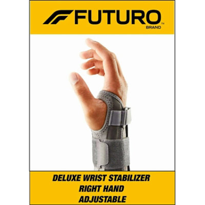 Futuro Adjustable Deluxe Right Hand Wrist Stabilizer Grey - Each - Image 1