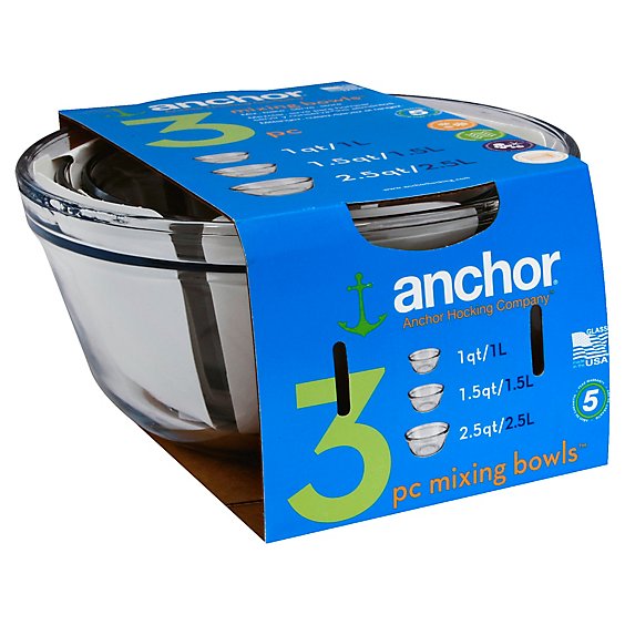 Anchor Hocking 3 Piece Mixing Bowl - Each