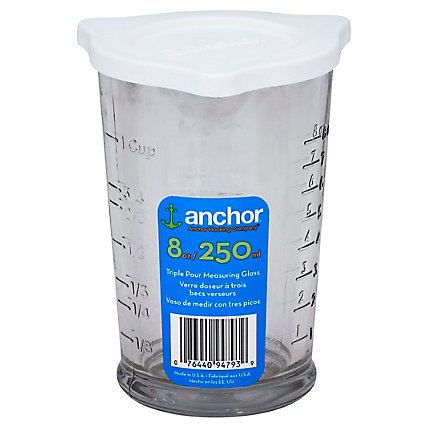 Anchro Hocking Triple Pour Embossed Measuring Glass With Lid - Each - Image 1
