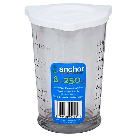 Anchro Hocking Triple Pour Embossed Measuring Glass With Lid - Each