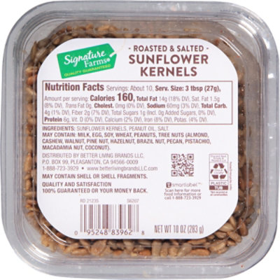 Signature Farms Sunflower Kernels Rstd/Sltd - 10 Oz - Image 2