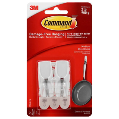 3M Command General Purpose Hooks, Medium - 2 pack