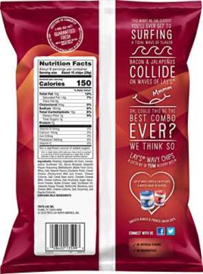 Lays Wavy Bacon Wrapped Jalapeno Potato Chips Plastic Bag - 7.5 Oz - Image 6