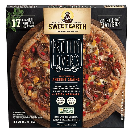 Sweet Earth Pizza Protein Lovers Frozen - 14 Oz