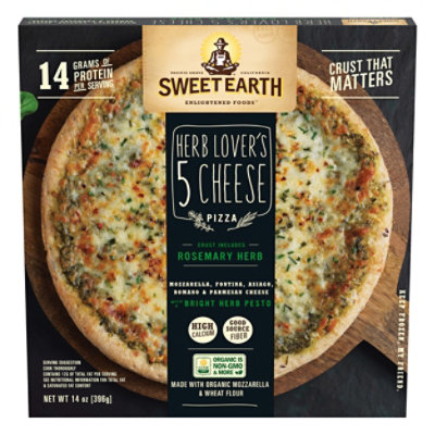 Sweet Earth Pizza Herb Lovers 4-Cheese Frozen - 14 Oz - Image 3