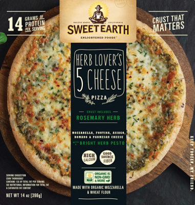 Sweet Earth Pizza Herb Lovers 4-Cheese Frozen - 14 Oz - Image 2
