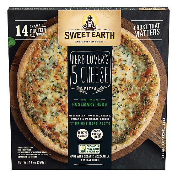 Sweet Earth Pizza Herb Lovers 4-Cheese Frozen - 14 Oz
