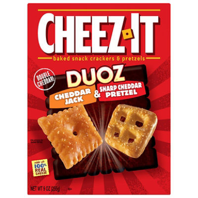 Cheez-It DUOZ Crackers and Pretzels Cheddar Jack and Cheddar - 9 Oz