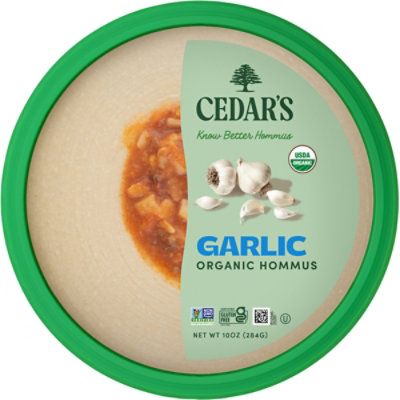 Cedars Hommus Organic Garlic Tub - 10 Oz