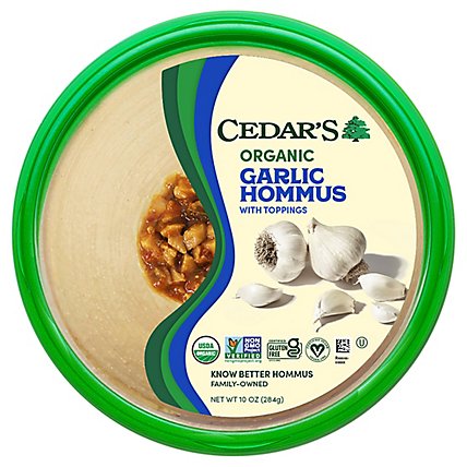 Cedars Hommus Organic Garlic Tub - 10 Oz - Image 3