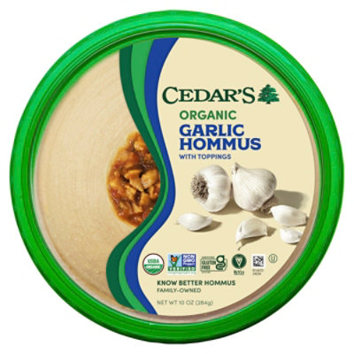 Cedars Hommus Organic Garlic Tub - 10 Oz - Image 2