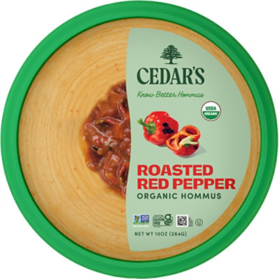 Cedars Hommus Organic Roasted Red Pepper Tub - 10 Oz