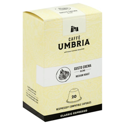 Cafe Umbria Gusto Crema Nespresso Capsule - 20 Count - Image 1