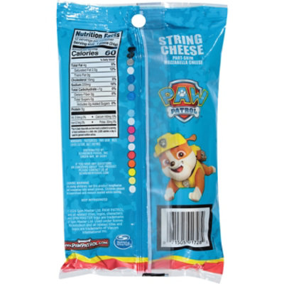 Schreiber String Cheese Sticks Mozzarella Mow Moisture Paw Patrol Bag 12 Count - 10 Oz