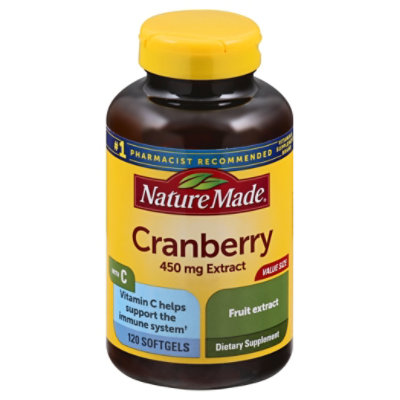 Nature Made Dietary Supplement Softgels Super Strength 450 Mg with Vit C Cranberry - 120 Count - Image 3