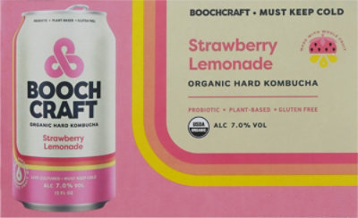 Boochcraft Strawberry Lemonade Hard Kambucha in Cans - 72 Fl. Oz. - Image 6