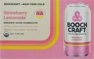 Boochcraft Strawberry Lemonade Hard Kambucha in Cans - 72 Fl. Oz. - Image 2