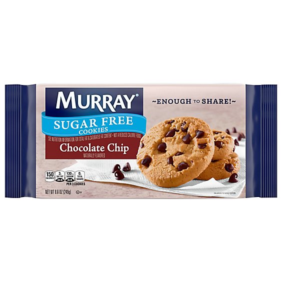 MURRAY Cookies Sugar Free Chocolate Chip With Extra Cookies Bag - 8.8 Oz