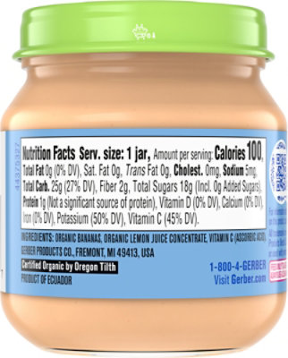 Gerber 1st Foods Organic Banana Baby Food Jar - 4 Oz - Image 6