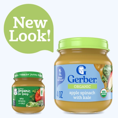 Gerber 2nd Foods Organic Apple Spinach Kale Baby Food Jar - 4 Oz - Image 3