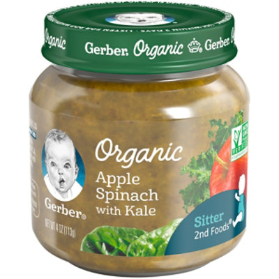 Gerber 2nd Foods Baby Food Organic Apple Spinach Kale Jar - 4 Oz