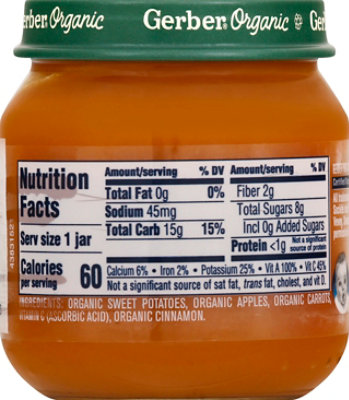 Gerber 2nd Foods Organic Sweet Potato Apple Carrot Cinnamon Baby Food Jar - 4 oz - Image 3