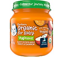 Gerber 2nd Foods Baby Food Organic Apple Sweet Potato Carrot Jar - 4 Oz