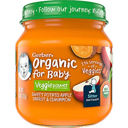 Gerber 2nd Foods Organic Sweet Potato Apple Carrot Cinnamon Baby Food Jar - 4 Oz - Image 1