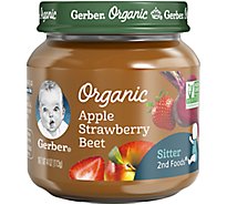 Gerber 2nd Foods Organic Apple Strawberry Beet Baby Food Jar - 10-4 Oz
