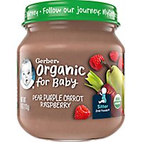 Gerber 2nd Foods Organic Pear Purple Carrot Raspberry Baby Food Jar - 4 Oz - Image 1
