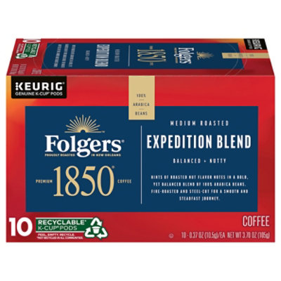 Folgers 1850 Coffee K-Cup Pods Medium Roast Pioneer Blend Box - 10-0.38 Oz - Image 3