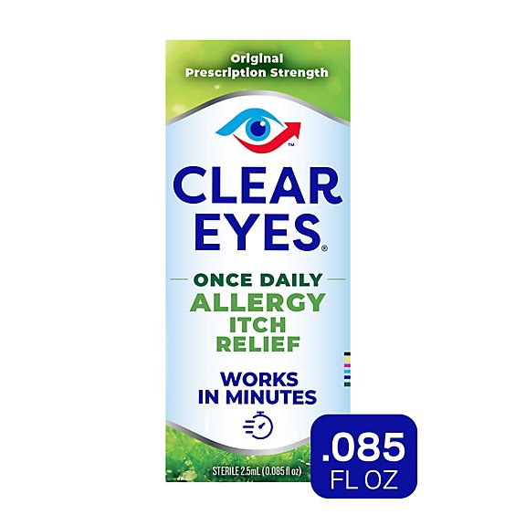 Clear Eyes Once Daily Allergy Relief Lubricant Eye Drops - 0.9 Fl. Oz.