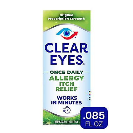 Clear Eyes Once Daily Allergy Relief Lubricant Eye Drops - 0.9 Fl. Oz. - Image 1