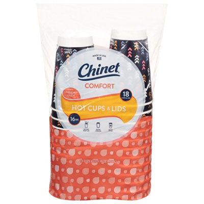 Chinet Comfort 16 oz Cup & Lid, 80-count