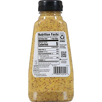O Organics Organic Mustard Stone Ground Bottle - 12 Oz - Image 6