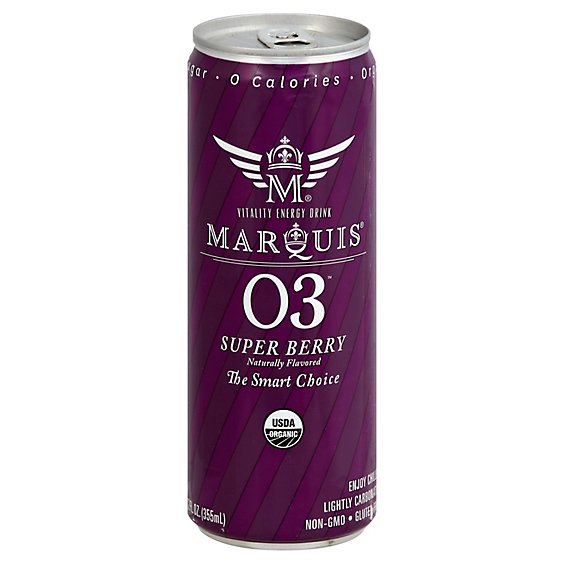 Marquis Energy Drink Organic Super Berry Slim Can - 12 Fl. Oz.