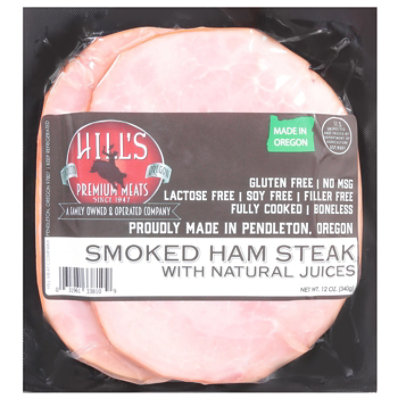 Hills Boneless Smoked Ham Steak With Natural Juices - 12 Oz