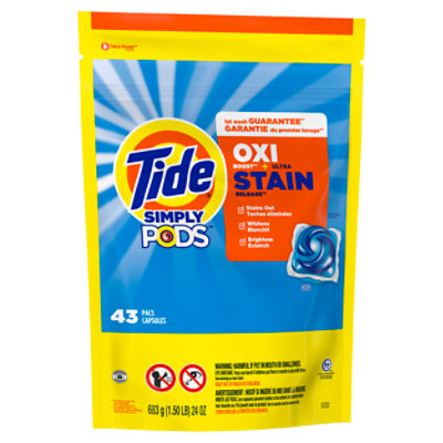 Tide Simply PODS Liquid Laundry Detergent Pacs Oxi Refreshing Breeze - 43 Count - Image 1