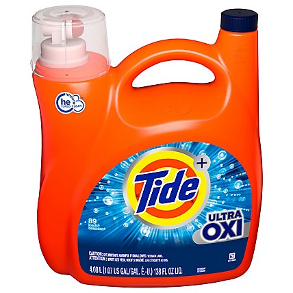Tide Plus Ultra Oxi HE Compatible Liquid Laundry Detergent 89 Loads - 138 Fl. Oz. - Image 3