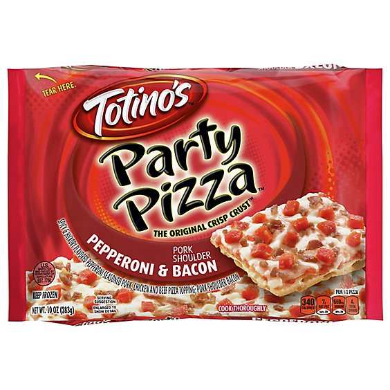 Totinos Party Pizza Bacon & Pepperoni Frozen - 10 Oz