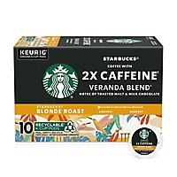 Starbucks Blonde Roast K Cup Coffee Pods with 2X Caffeine for Keurig Brewers Box 10 Count - Each - Image 1