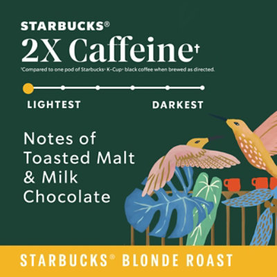 Starbucks Blonde Roast K Cup Coffee Pods with 2X Caffeine for Keurig Brewers Box 10 Count - Each - Image 2