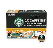 Starbucks Coffee K-Cup Pods Plus 2x Caffeine Blonde Roast Box - 10-0.43 Oz