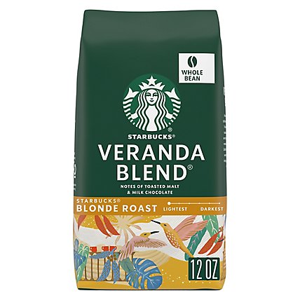 Starbucks Veranda Blend 100% Arabica Blonde Roast Whole Bean Coffee Bag - 12 Oz - Image 1